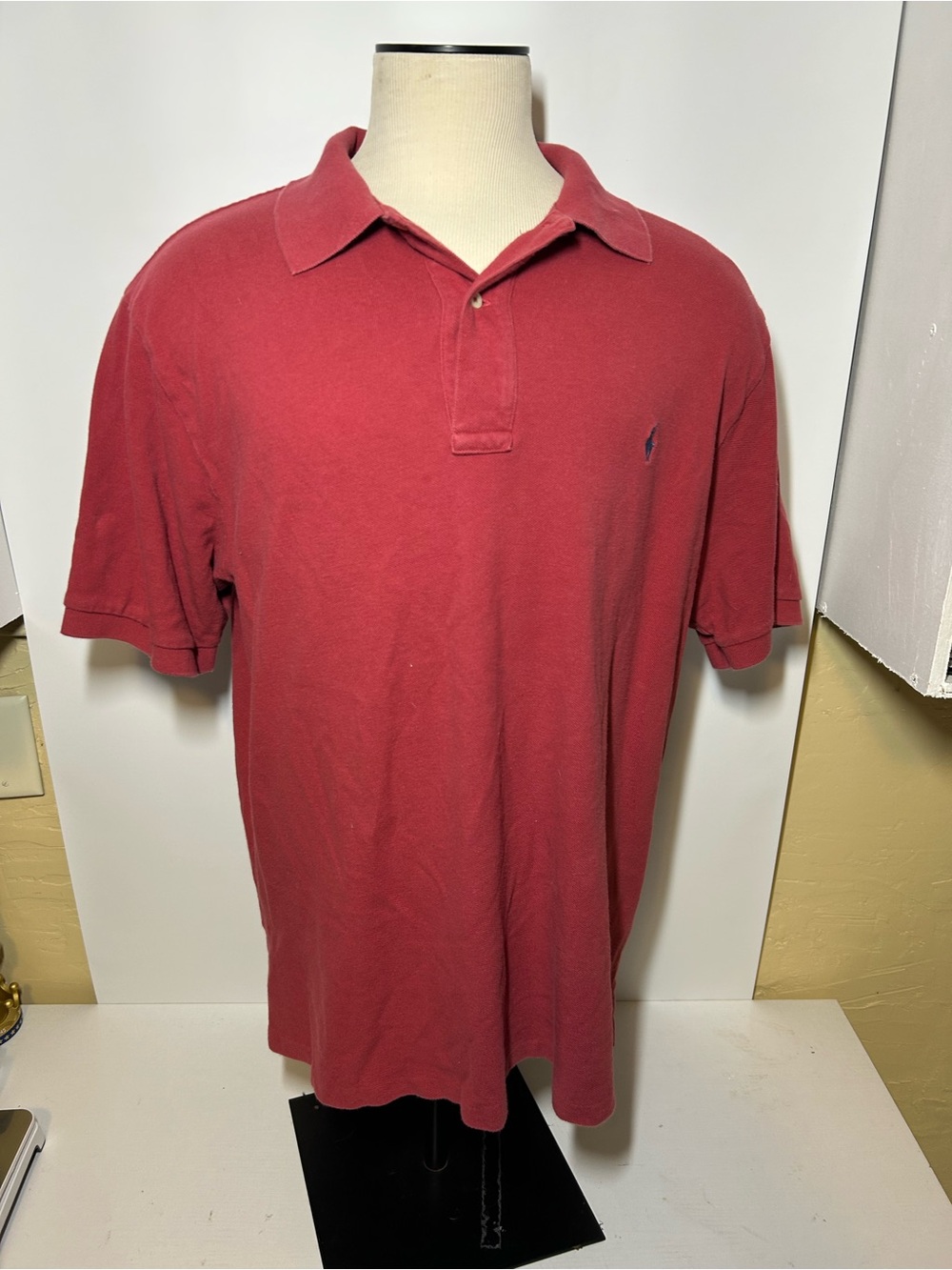 Men's Red Polo Shirt - Classic Short Sleeve vintage polo